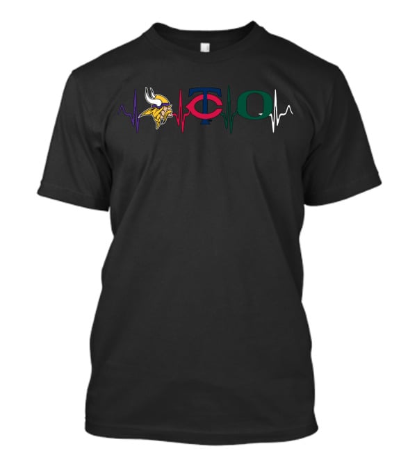 Vikings Twins Od Sports Heartbeat T-Shirt