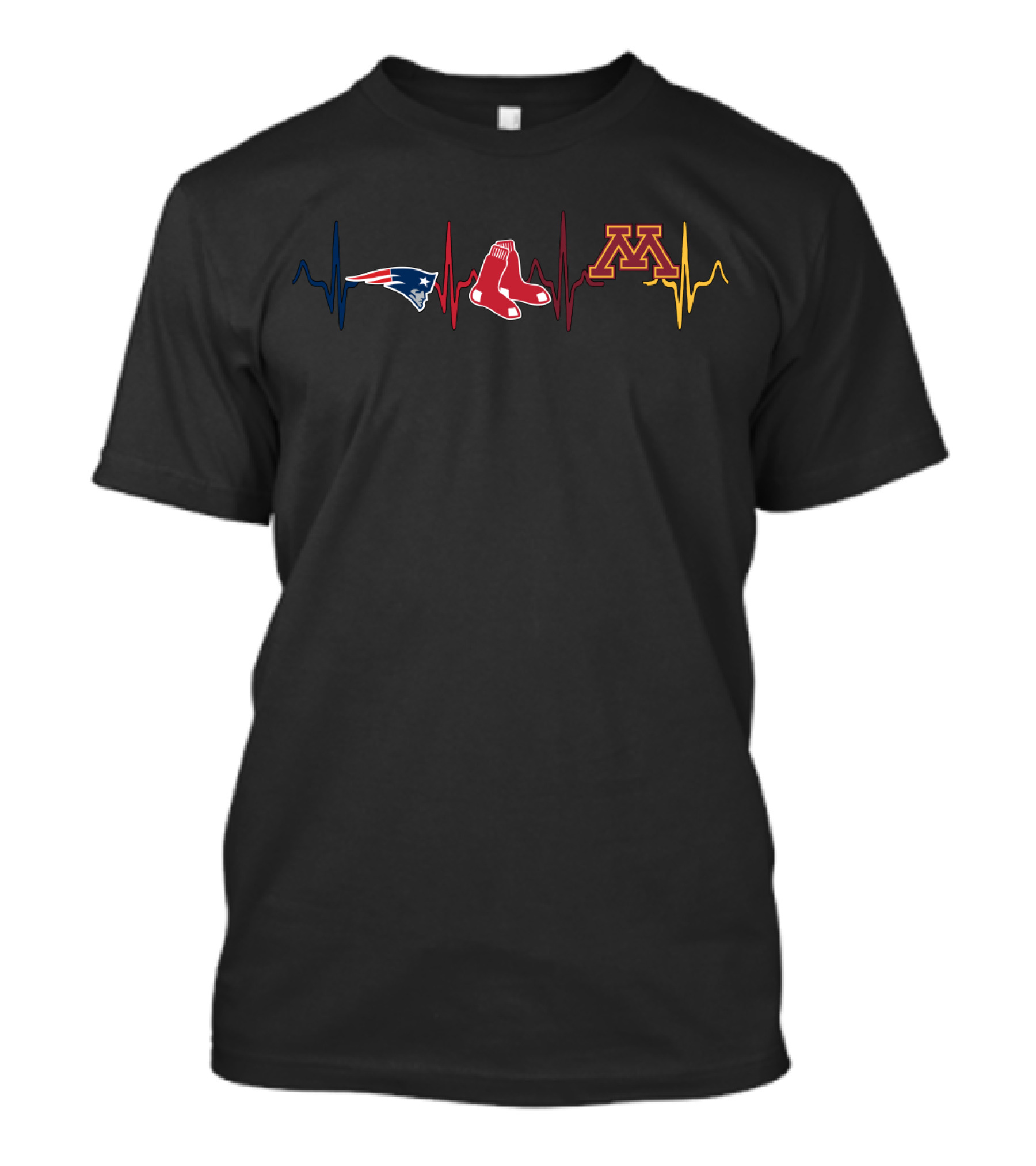 Love Patriots Red Sox Minnesota Gophers Heartbeat Mgg T-Shirt