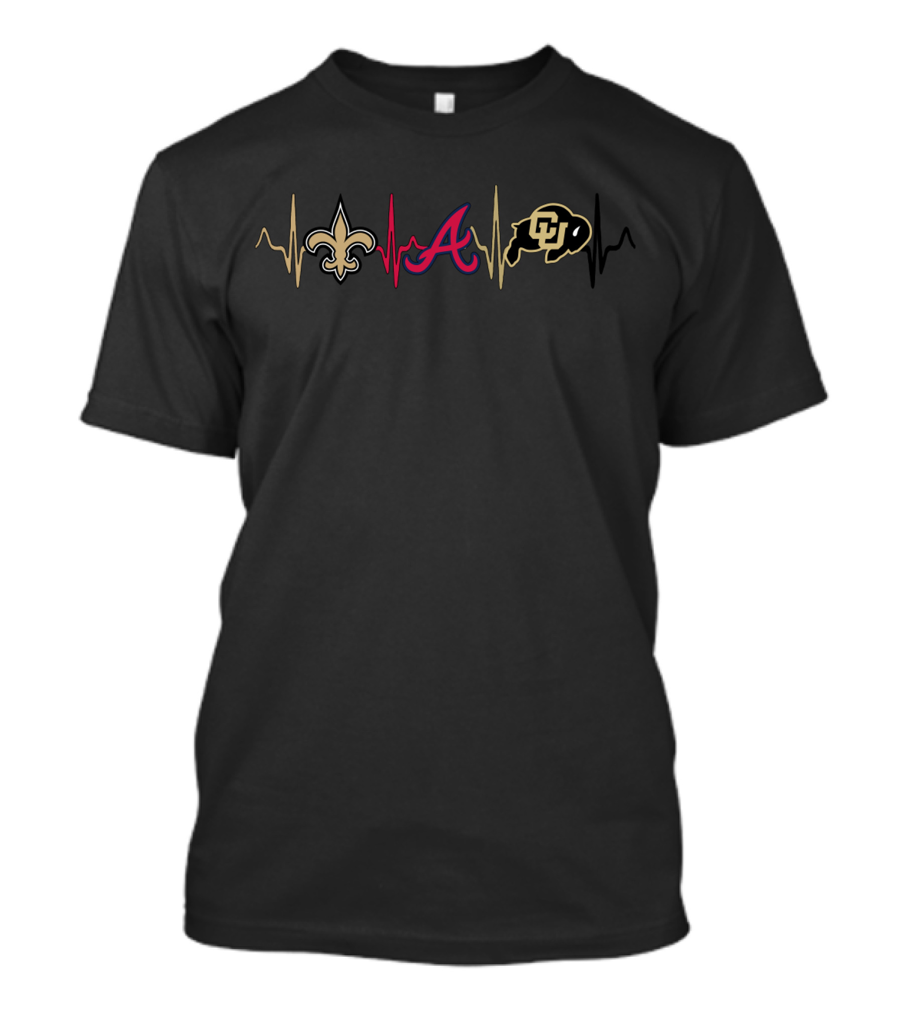 Love New Orleans Saints Atlanta Braves Colorado Buffaloes Cbu T-Shirt