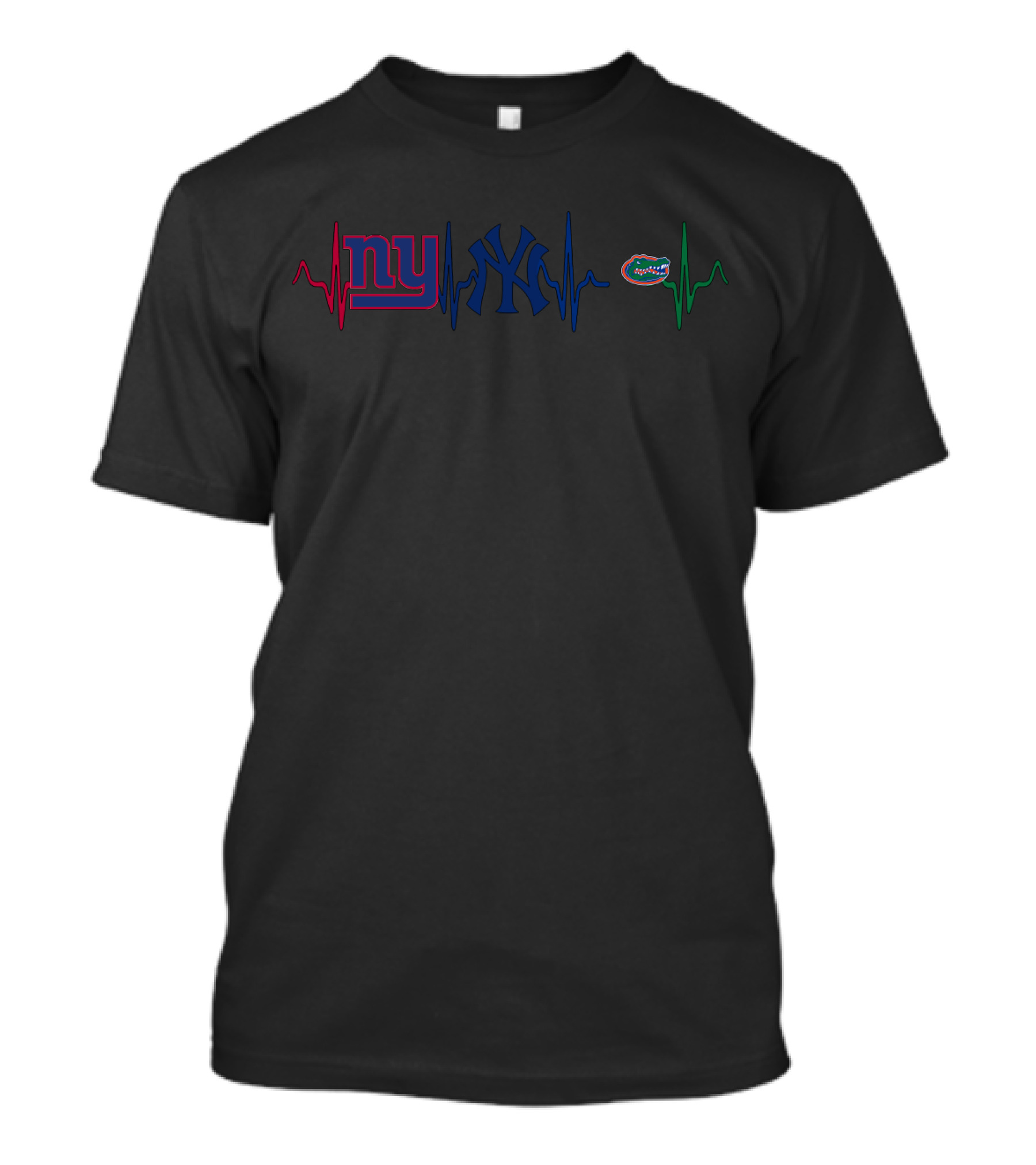 Ny Giants Yankees Florida Gators Heartbeat Love T-Shirt