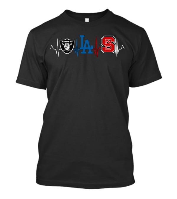 Raiders Dodgers Nc State Heartbeat T-Shirt