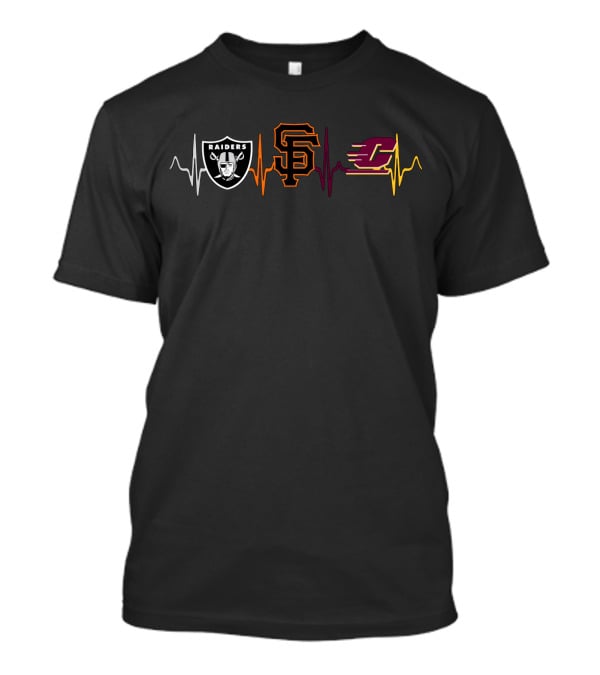 Raiders Giants Cmc Heartbeat T-Shirt