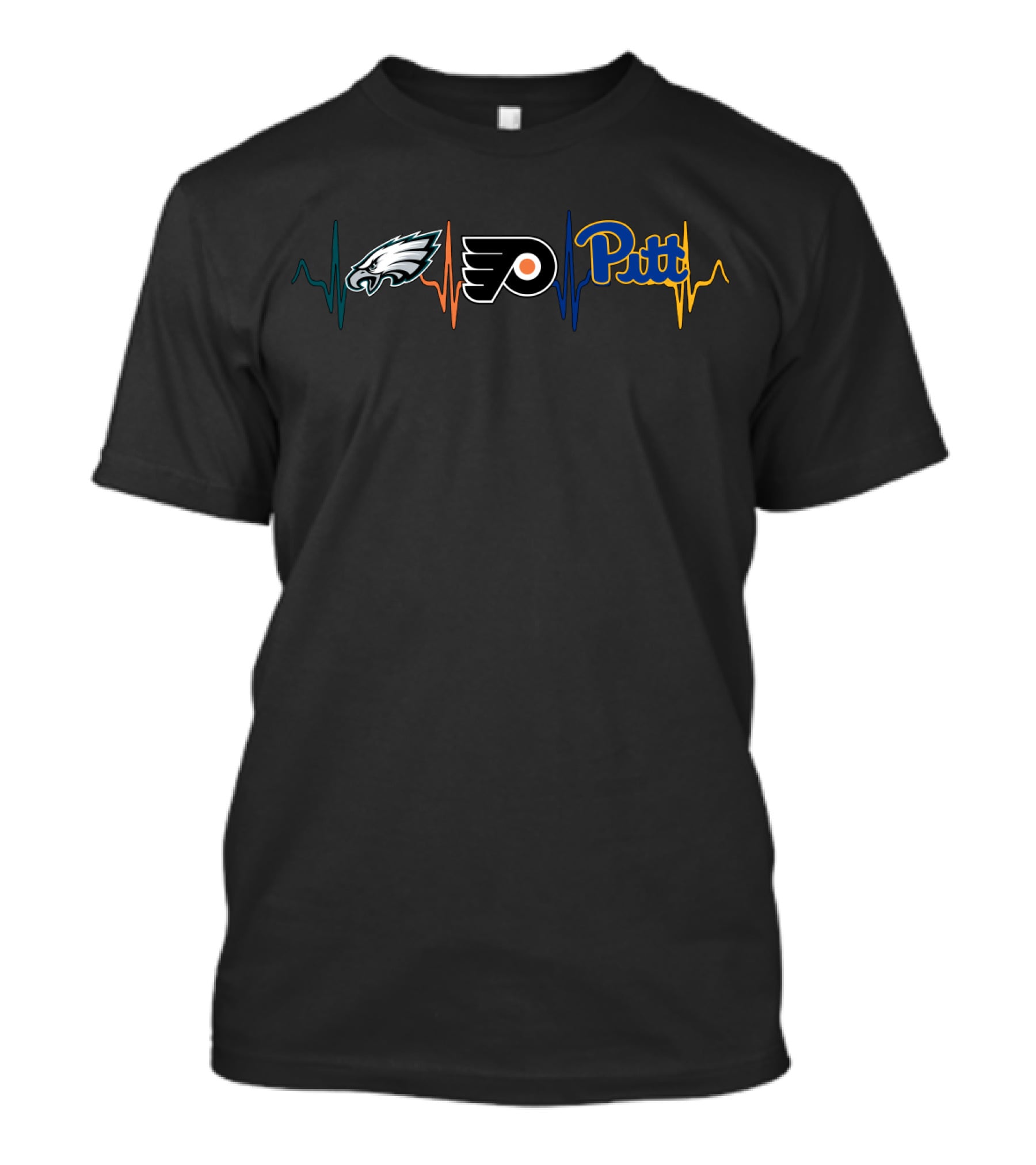 Love Eagles Flyers Pitt Heartbeat T-Shirt