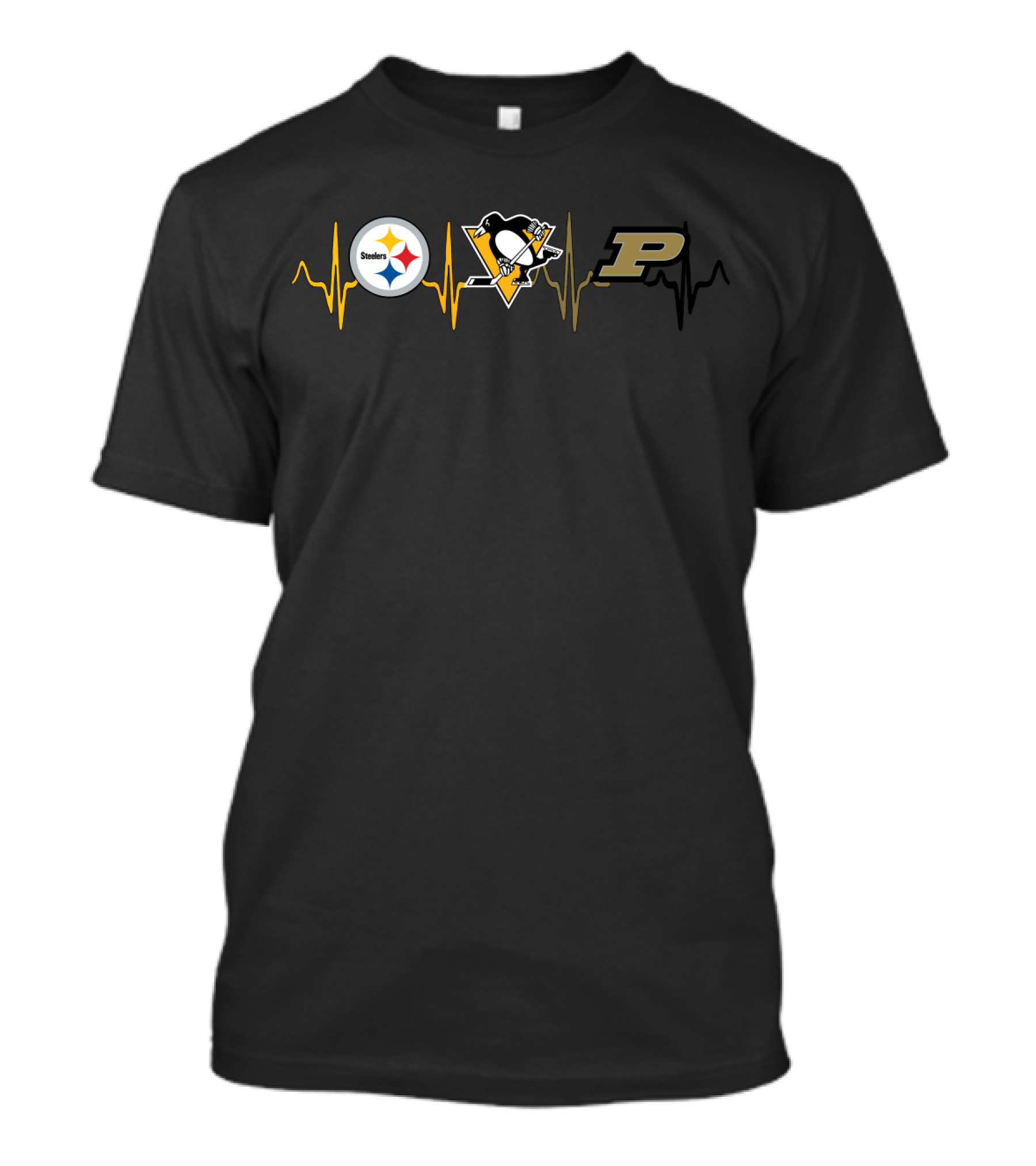 Steelers Penguins Purdue Heartbeat T-Shirt