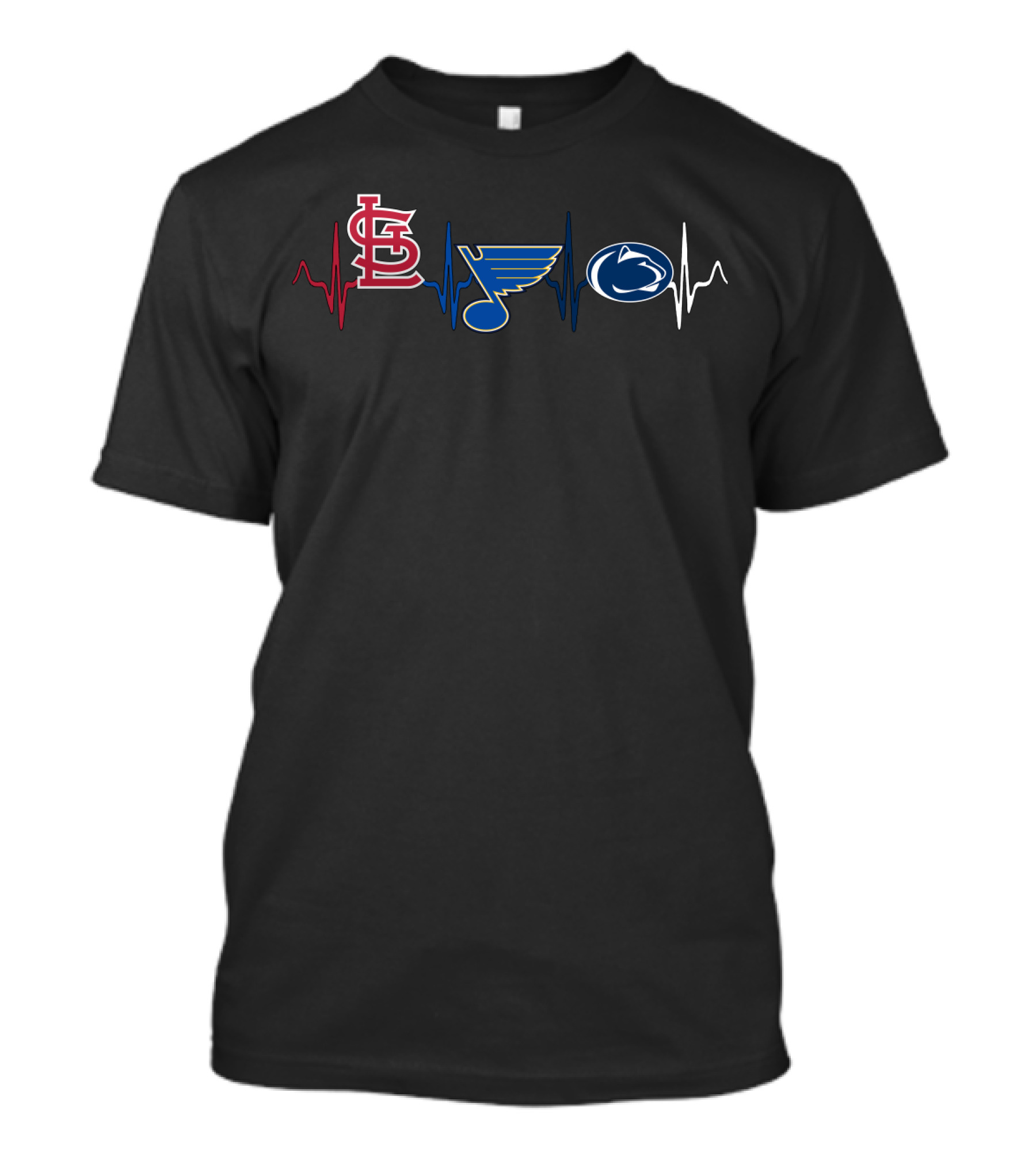 Stcardinals Blues Psnl Heartbeat Logos T-Shirt