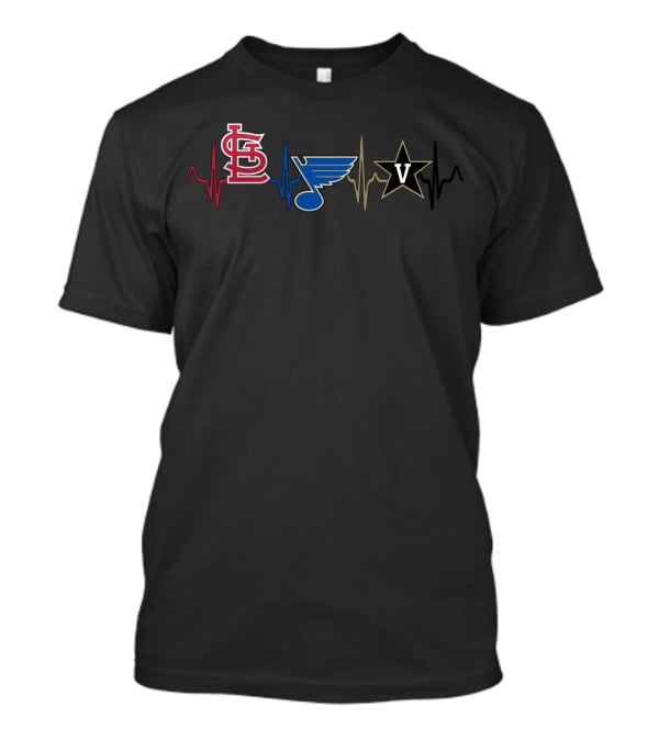 Stcardinals Blues Vc Heartbeat T-Shirt