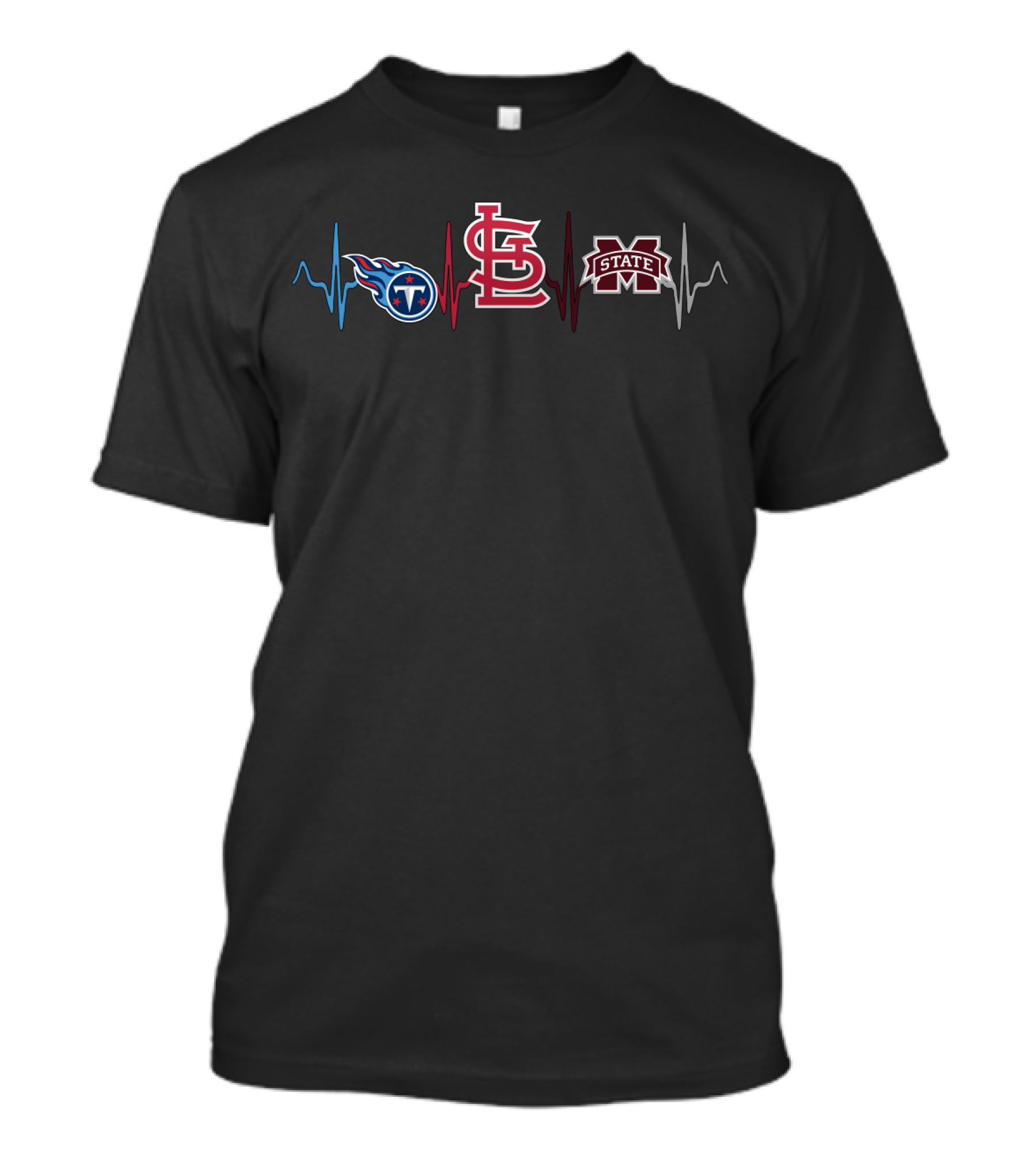 Tennessee Titans St. Louis Cardinals Mississippi State Heartbeat T-Shirt