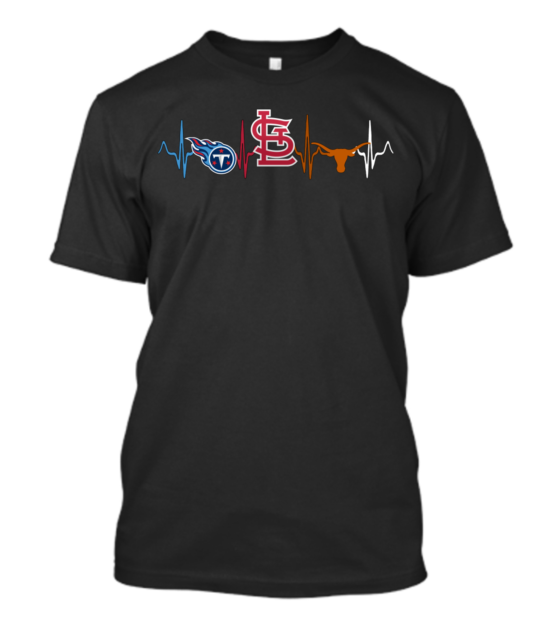 Tennessee Titans St. Louis Cardinals Texas Longhorns Heartbeat T-Shirt