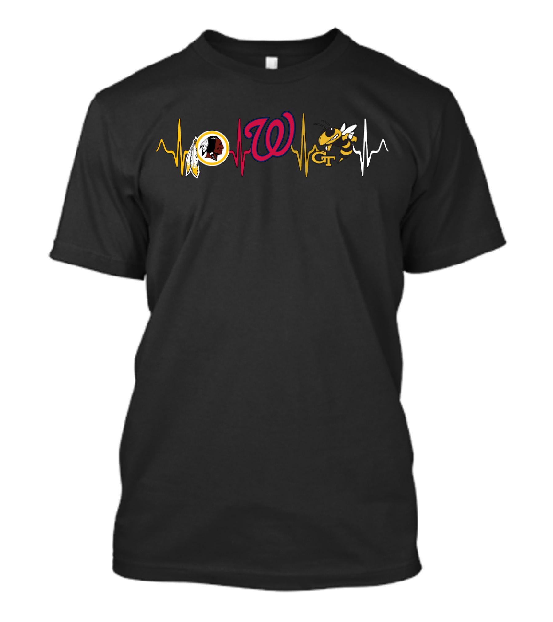 Love Washington Redskins Nationals Georgia Tech Yellow Jackets T-Shirt