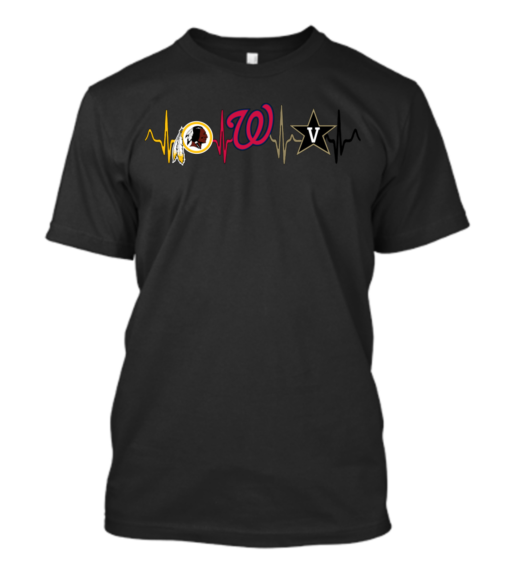 Redskins Nationals Vanderbilt Heartbeat Logo Collection T-Shirt
