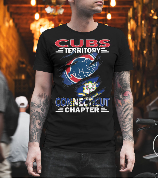 Cubs Territory Connecticut Chapter Connecticut State Flag and Cubs T-Shirt Cubs Territory Connecticut Chapter Connecticut State Flag and Cubs T-Shirt