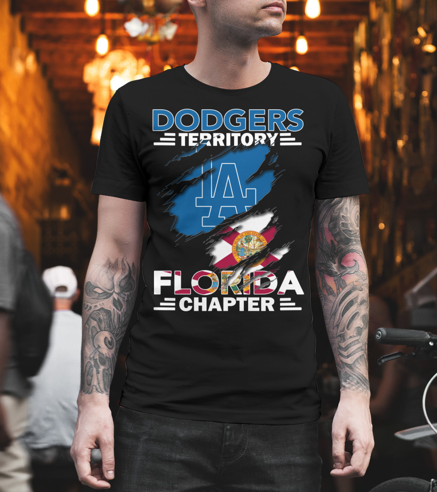 Dodgers Territory Florida Chapter LA Logo and Florida Flag T-Shirt