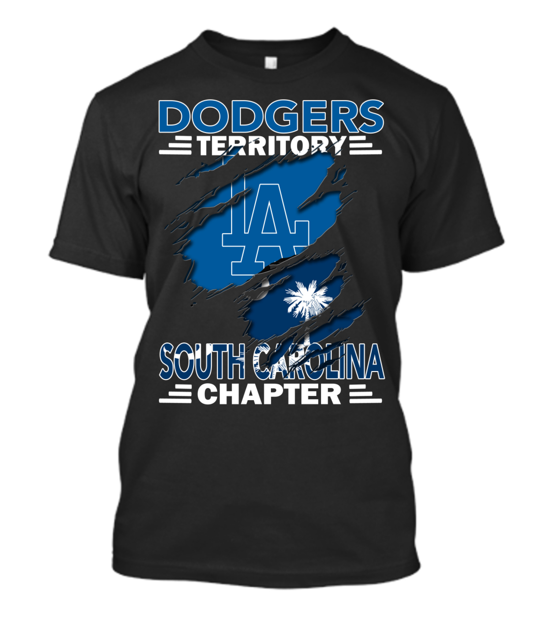 Dodgers Territory South Carolina Chapter LA Logo Palmetto Rip T-Shirt
