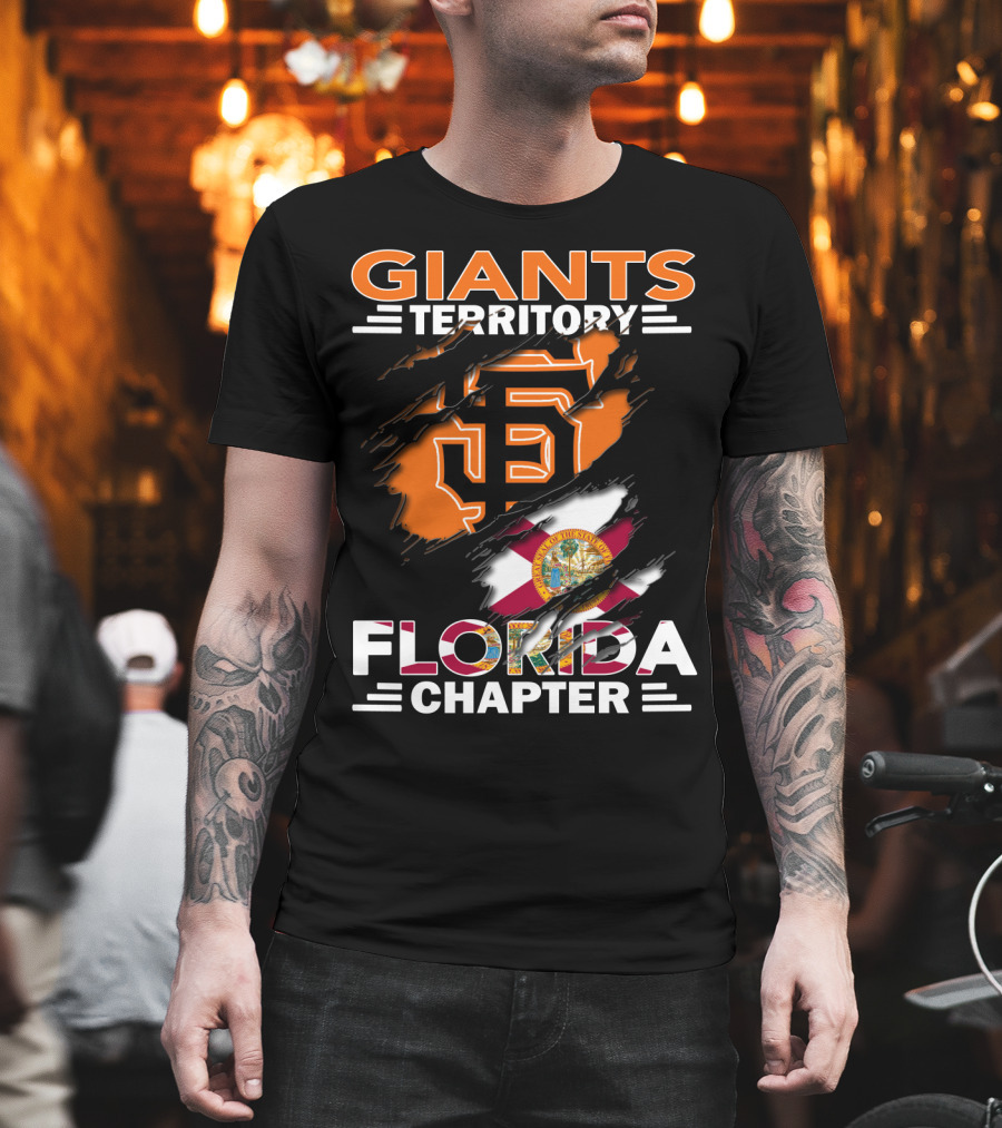 Giants Territory Florida Chapter Sf Logo And Florida Flag Fusion T-Shirt