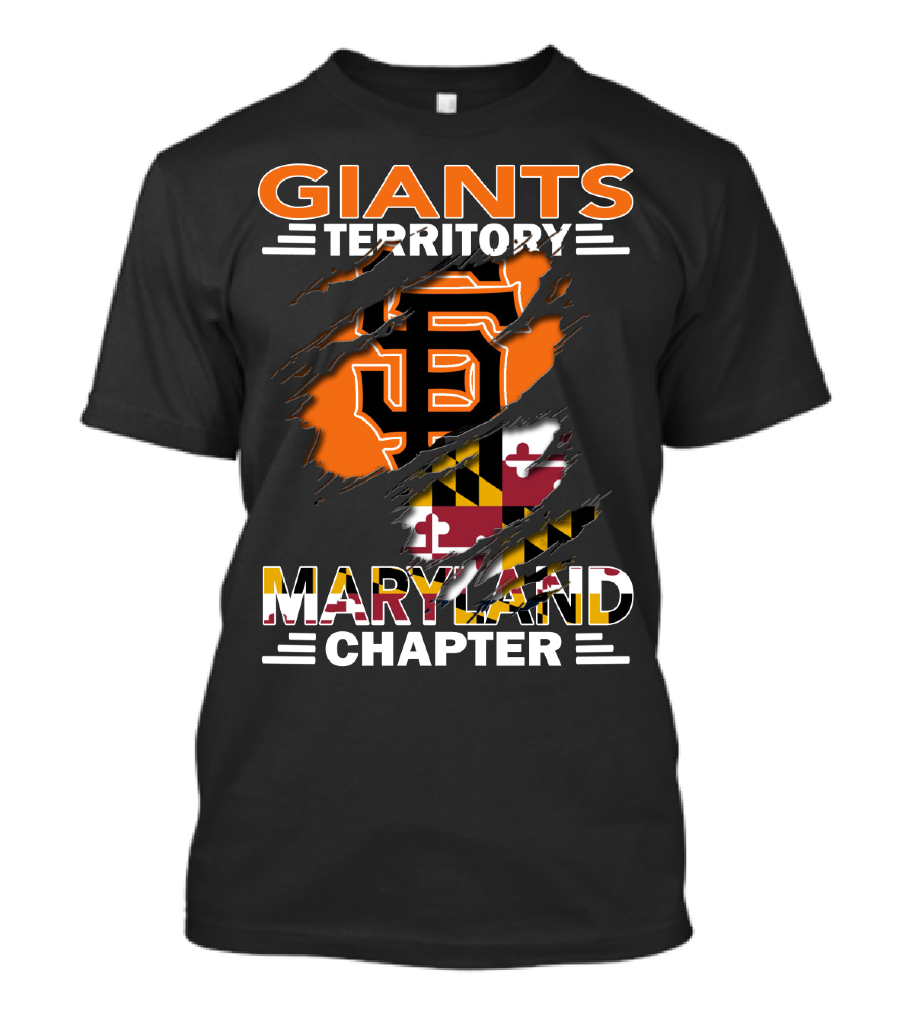 Giants Territory Maryland Chapter San Francisco Giants Logo Maryland Flag T-Shirt