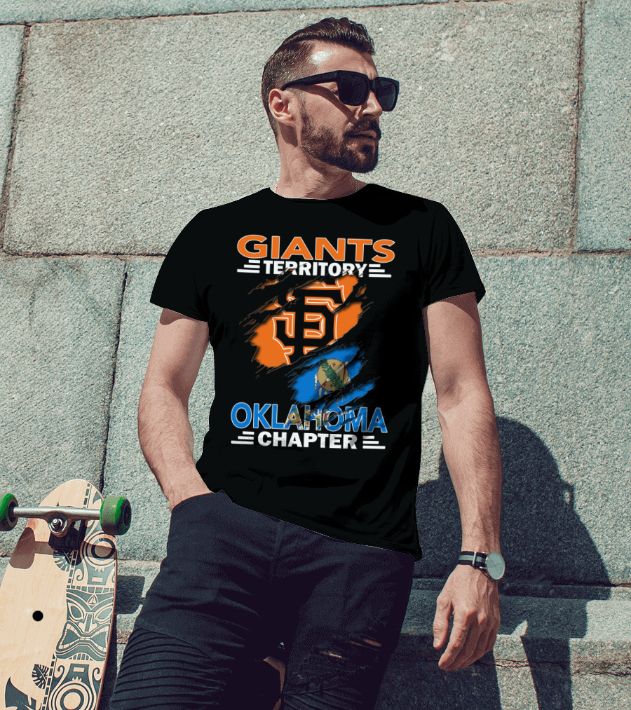 Giants Territory Oklahoma Chapter San Francisco Giants Logo And Oklahoma State Flag T-Shirt