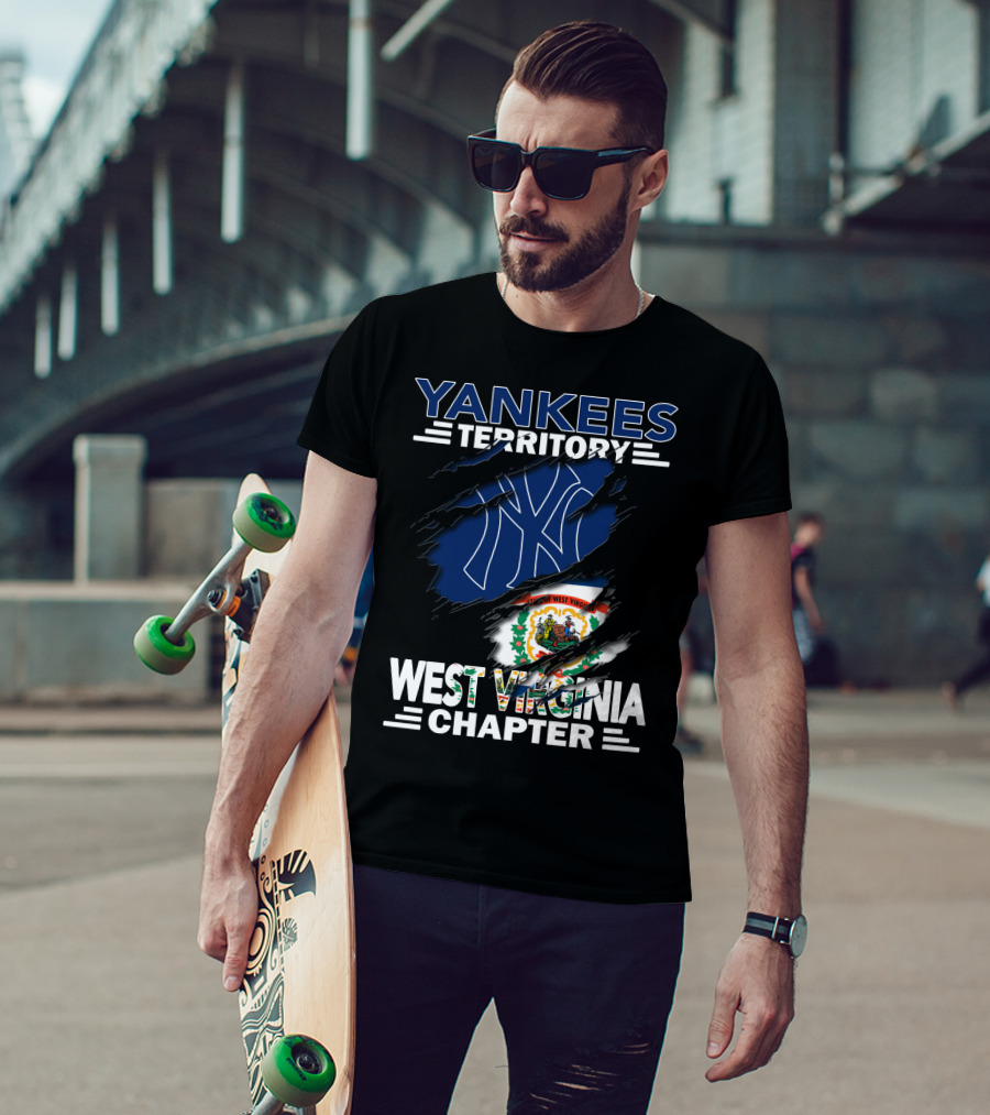 Yankees Territory West Virginia Chapter NY Logo And State Flag T-Shirt