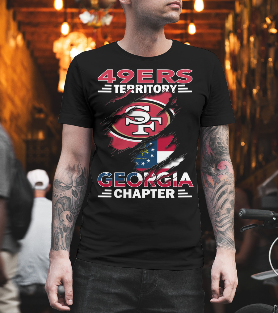 49ers Territory Georgia Chapter SF Logo With State Flag T-Shirt