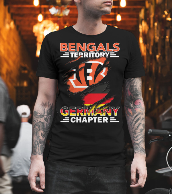 Bengals Territory Germany Chapter Logo with German Flag Elements T-Shirt Bengals Territory Germany Chapter Logo with German Flag Elements T-Shirt