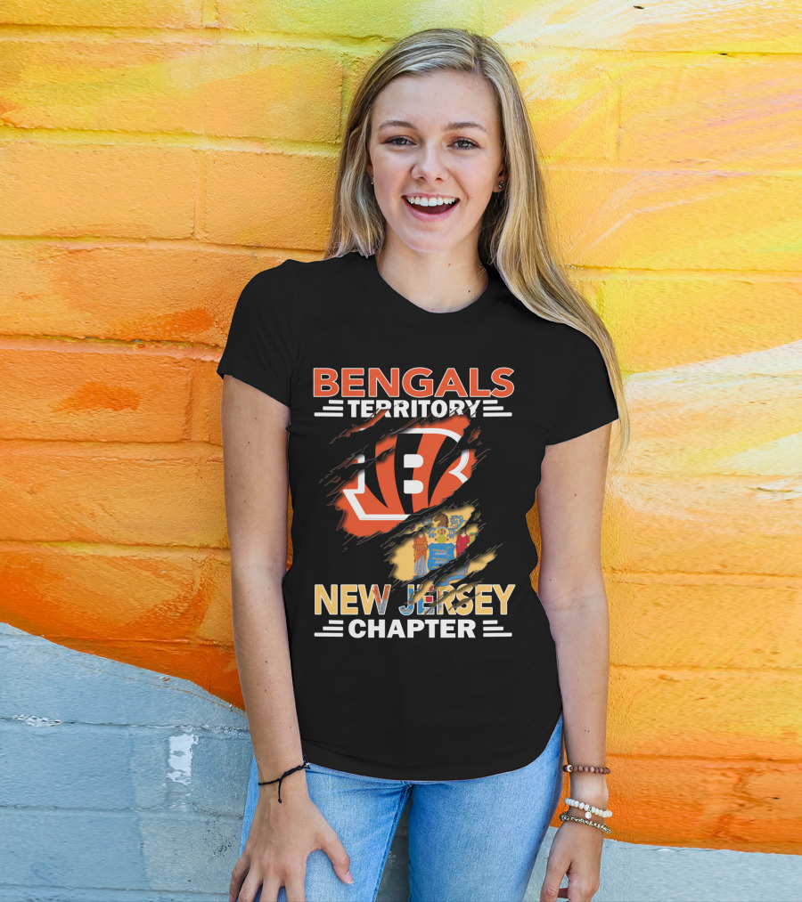 Bengals Territory New Jersey Chapter Logo And State Flag T-Shirt