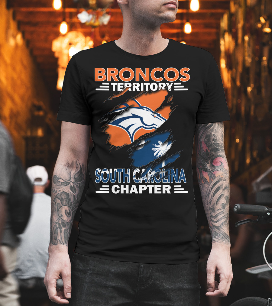 Broncos Territory South Carolina Chapter Logo With Palmetto And Crescent Moon T-Shirt