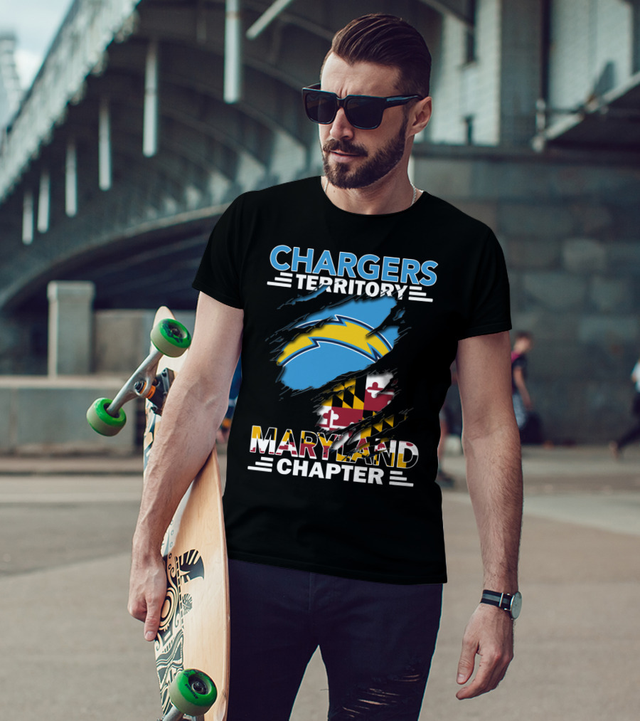 Chargers Territory Maryland Chapter With Maryland Flag And Chargers T-Shirt