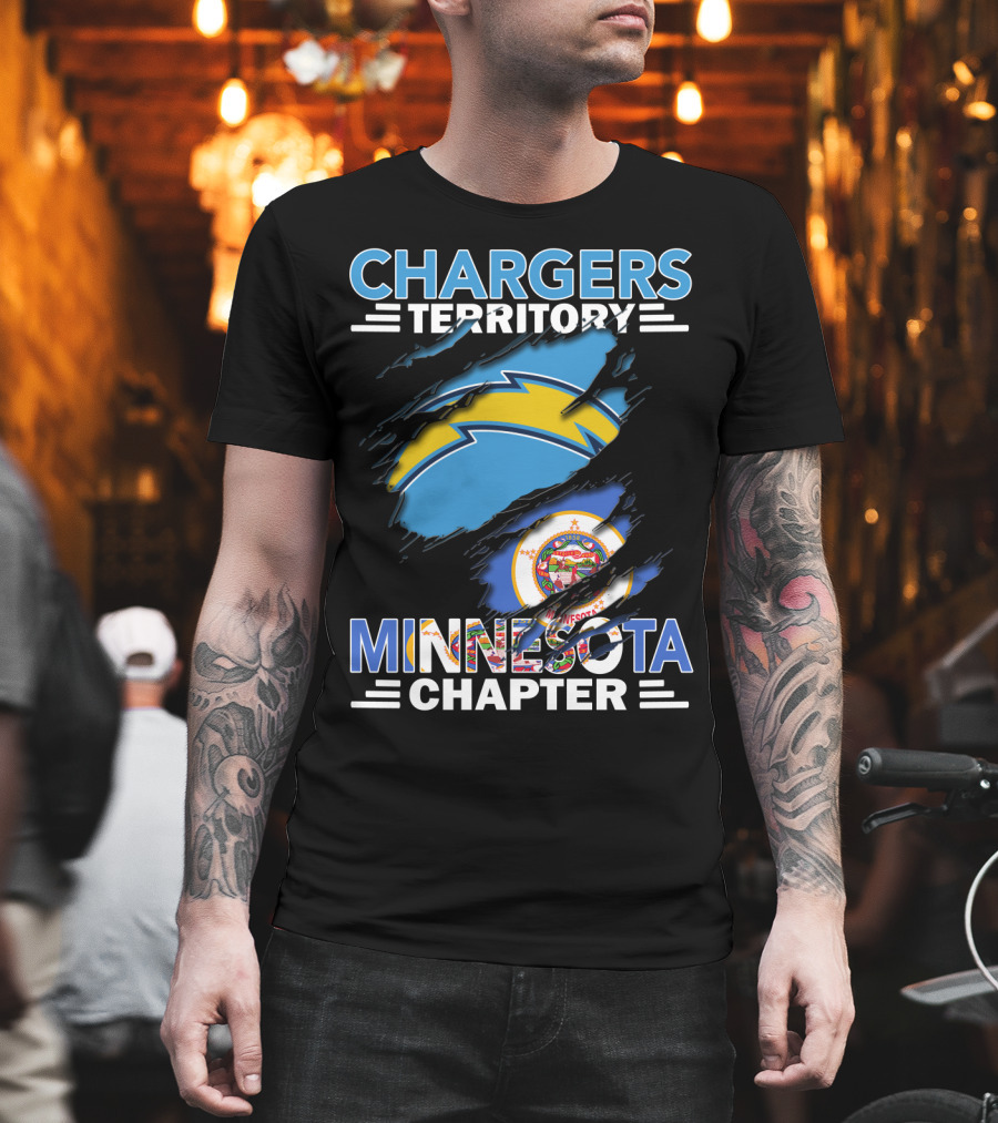 Chargers Territory Minnesota Chapter Logo with State Flag Elements T-Shirt