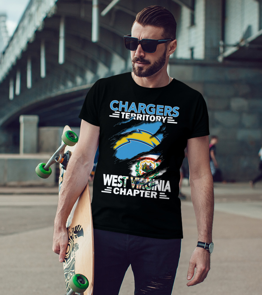 Chargers Territory West Virginia Chapter Torn Flag T-Shirt