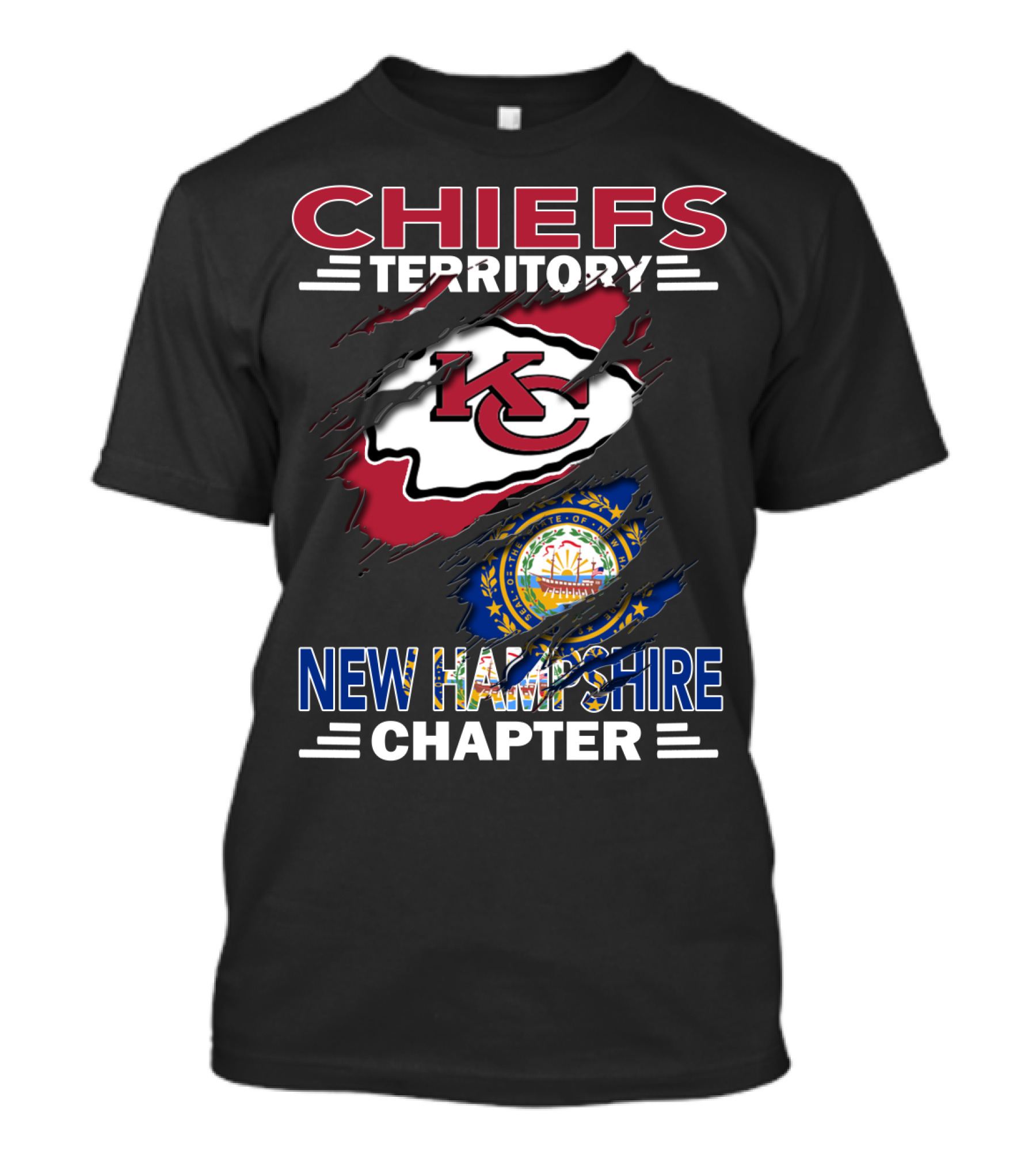 Chiefs Territory New Hampshire Chapter NFL Kansas City Chiefs Fan Club T-Shirt