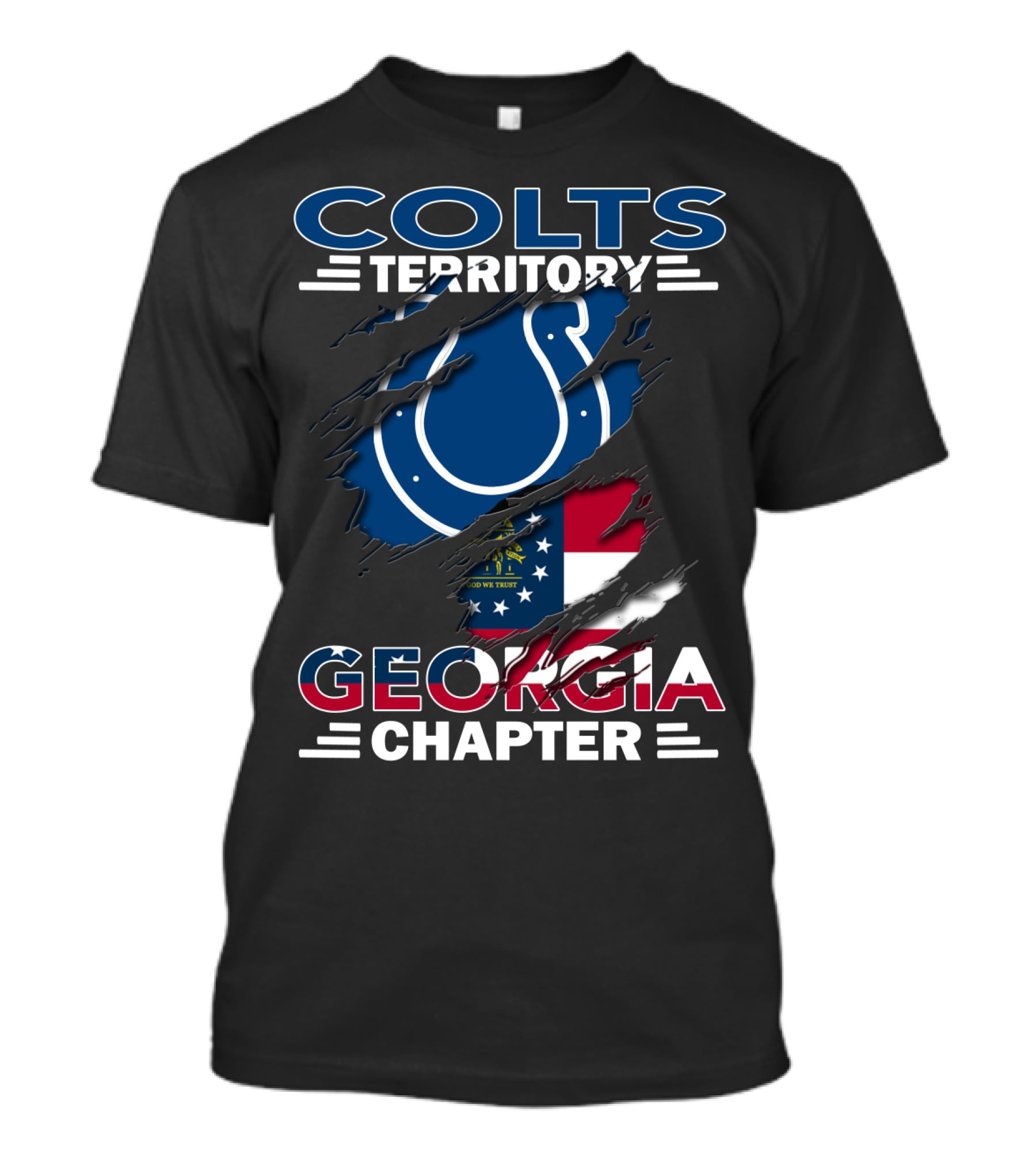 Colts Territory Georgia Chapter USA Flag Team Allegiance T-Shirt