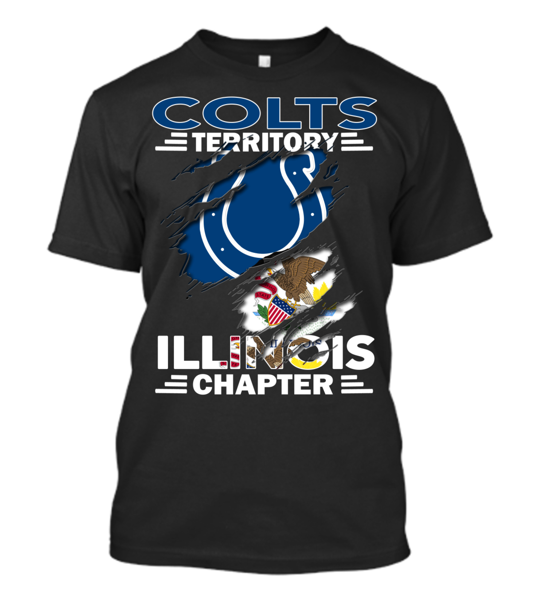 Colts Territory Illinois Chapter Emblem Featuring Illinois State Seal And Horseshoe T-Shirt
