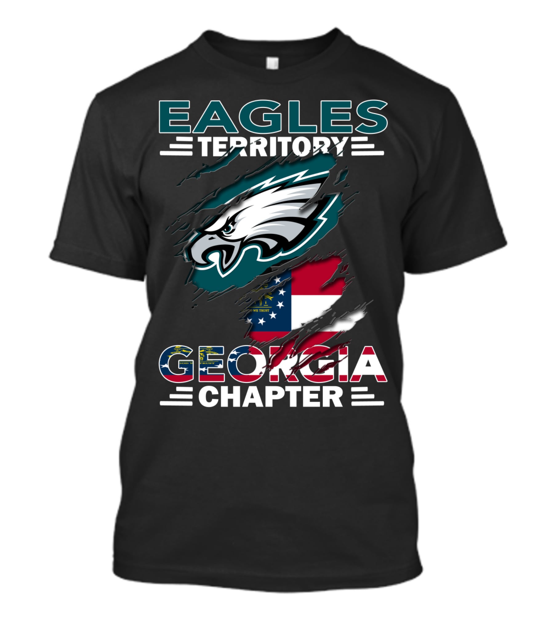Eagles Territory Georgia Chapter Flag Featuring Team Logo T-Shirt