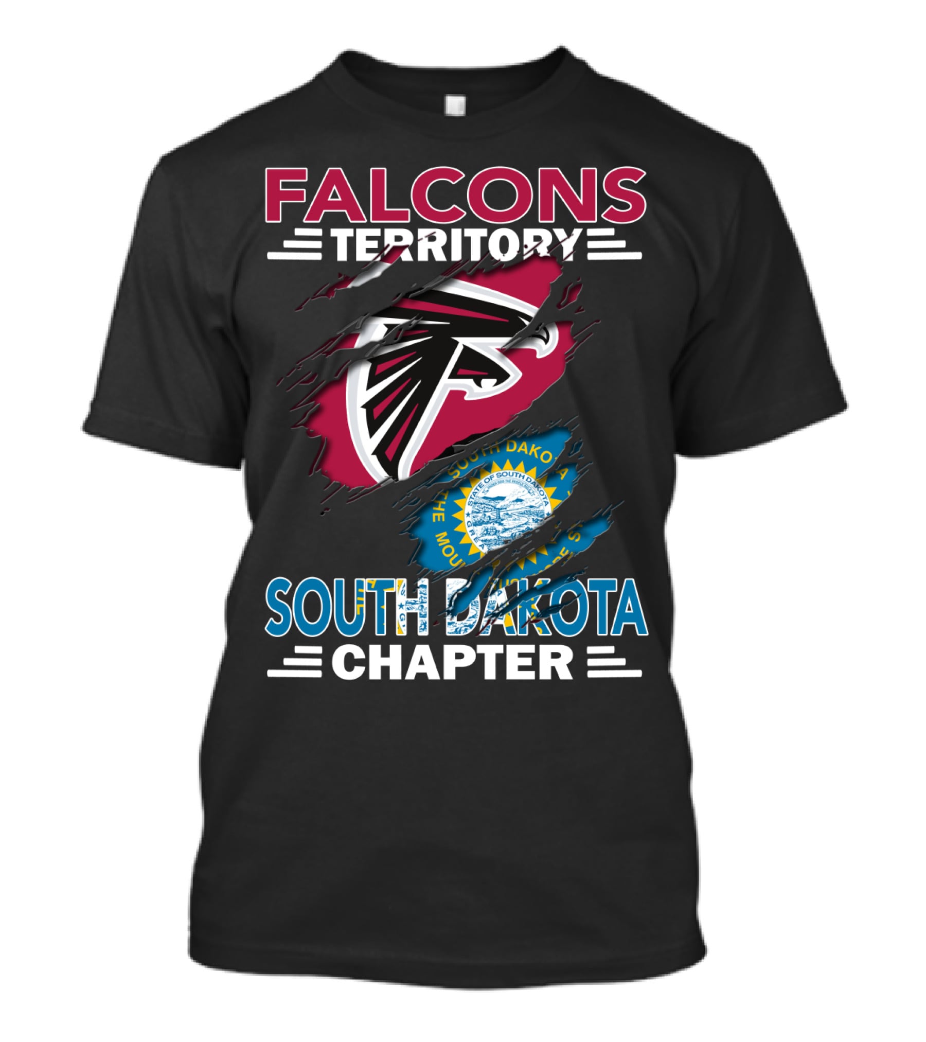 Falcons Territory South Dakota Chapter State Seal Football Fandom T-Shirt