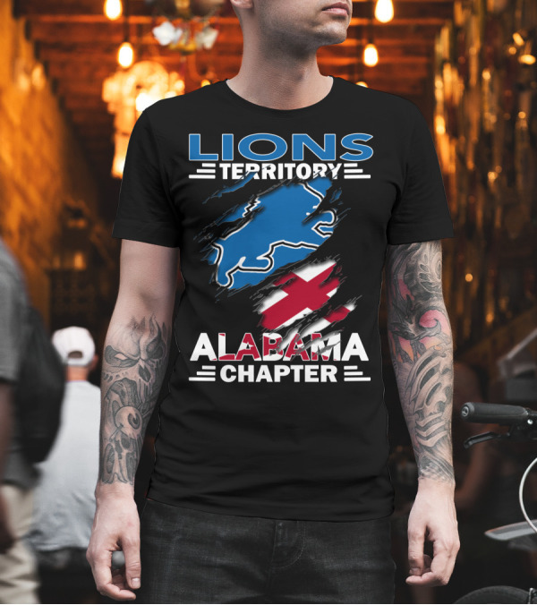 Lions Territory Alabama Chapter Blue and Red T-Shirt Lions Territory Alabama Chapter Blue and Red T-Shirt