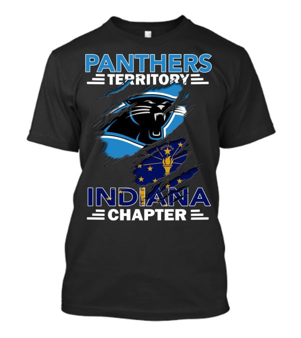 Panthers Territory Indiana Chapter Flag And Panther Face T-Shirt