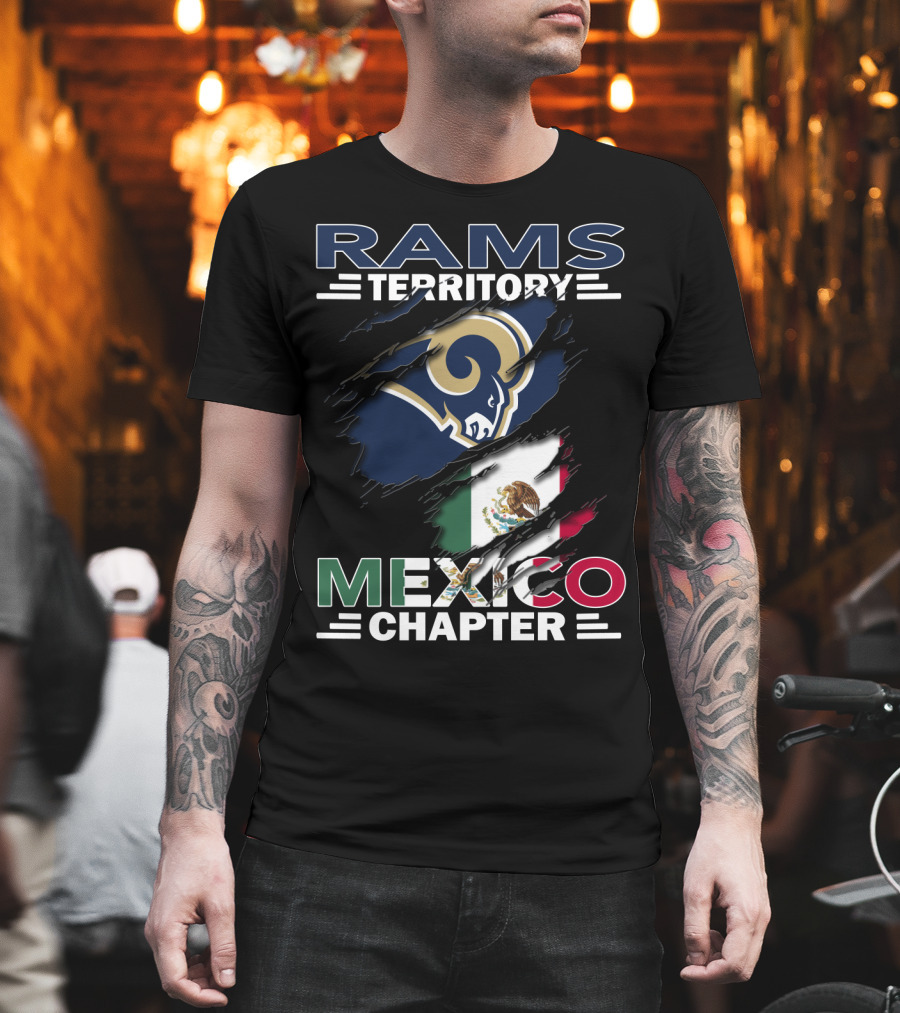 Rams Territory Mexico Chapter Flag With Rams Logo Combination T-Shirt