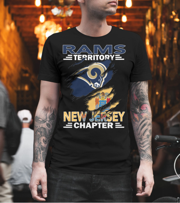 Rams Territory New Jersey Chapter Featuring Iconic Ram Logo and State Seal T-Shirt Rams Territory New Jersey Chapter Featuring Iconic Ram Logo and State Seal T-Shirt