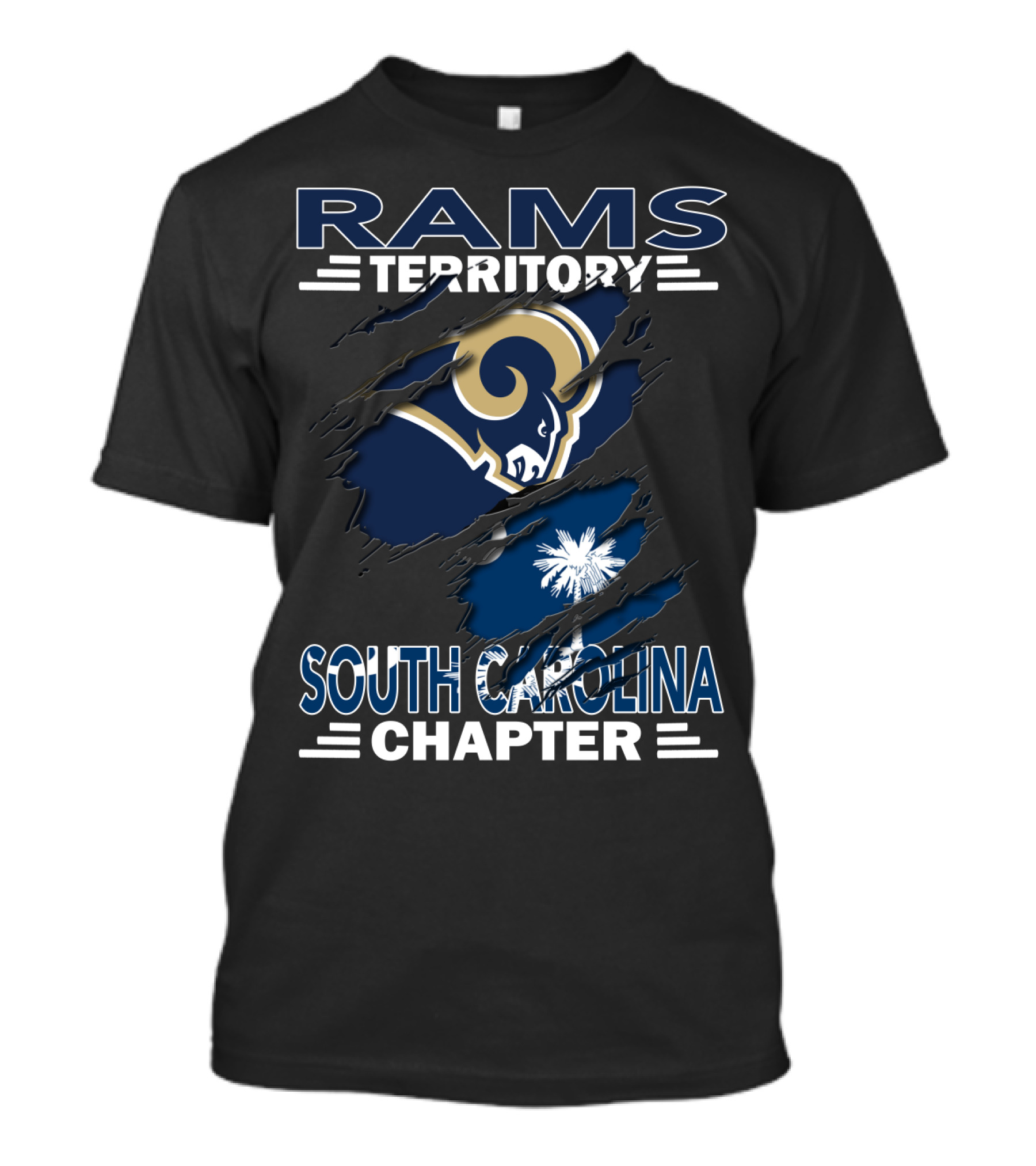 Rams Territory South Carolina Chapter With Rams Logo And State Flag Elements T-Shirt
