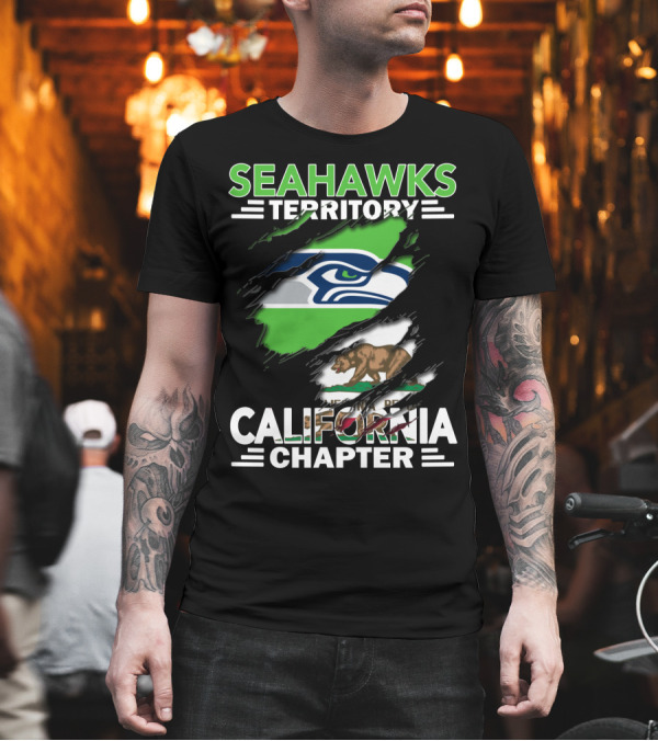 Seahawks Territory California Chapter with Seahawks Logo and California Bear T-Shirt Seahawks Territory California Chapter with Seahawks Logo and California Bear T-Shirt