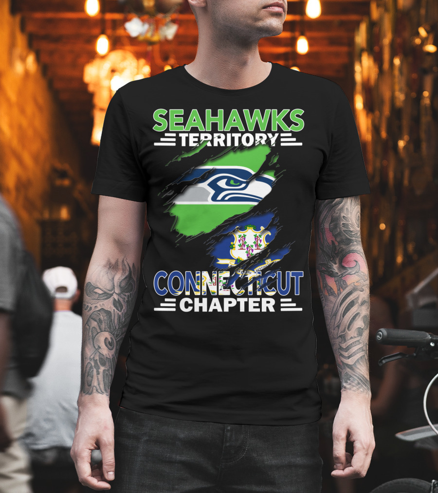 Seahawks Territory Connecticut Chapter Logo Ripped T-Shirt