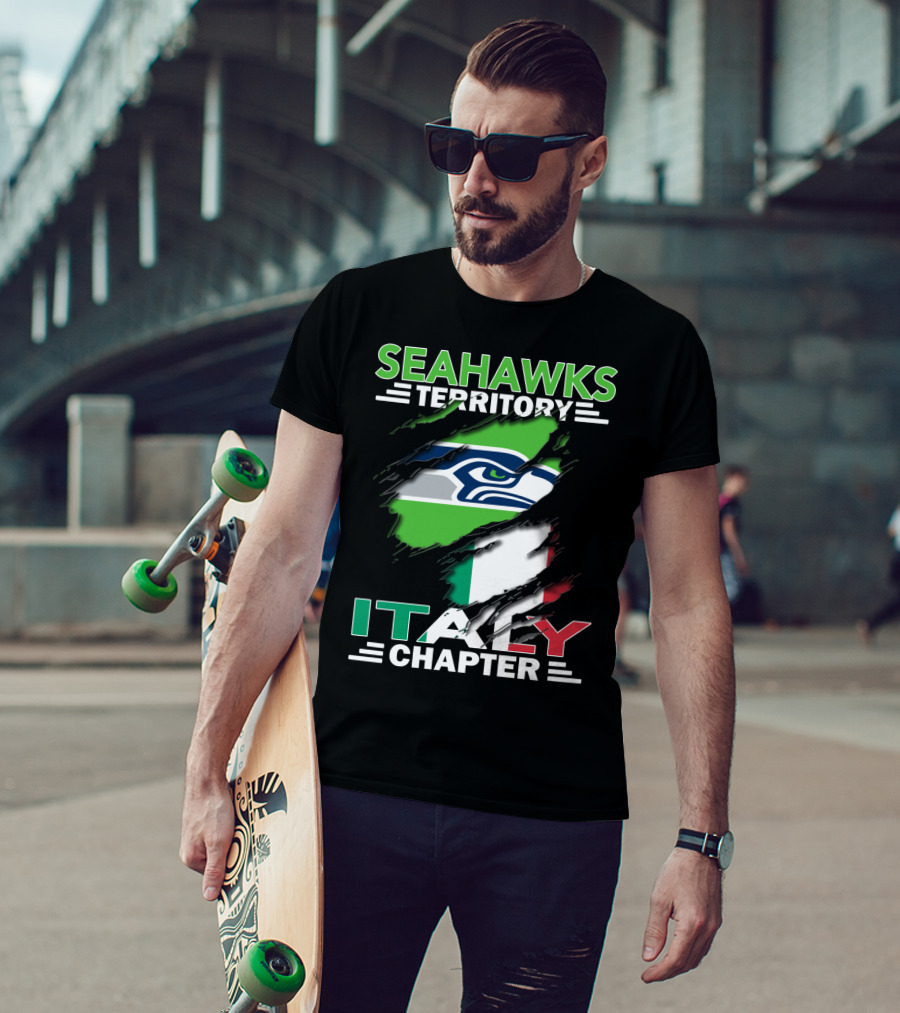 Seahawks Territory Italy Chapter With Italian Flag And Seahawks T-Shirt