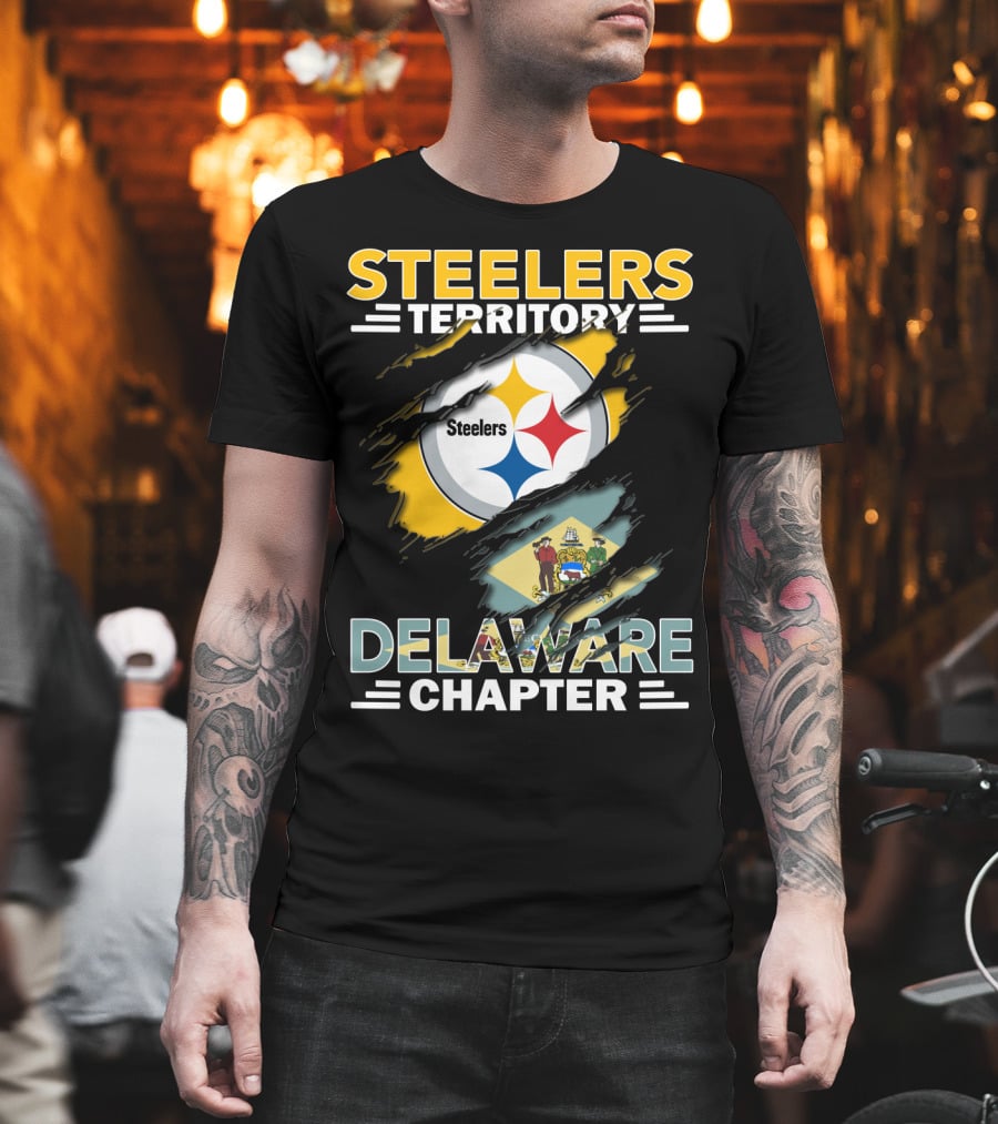 Steelers Territory Delaware Chapter Flag And Logo Integration T-Shirt