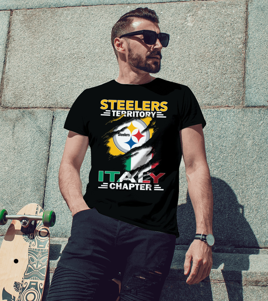 Steelers Territory Italy Chapter Steelers Logo Italian Flag T-Shirt