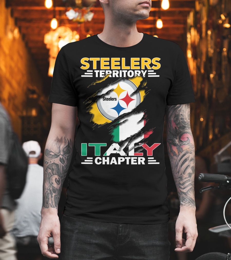 Steelers Territory Italy Chapter Steelers Logo Italian Flag T-Shirt