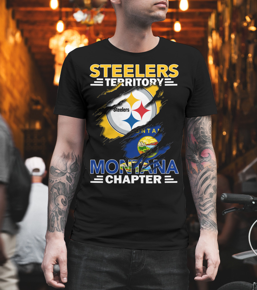 Steelers Territory Montana Chapter Flag Logo Combination T-Shirt