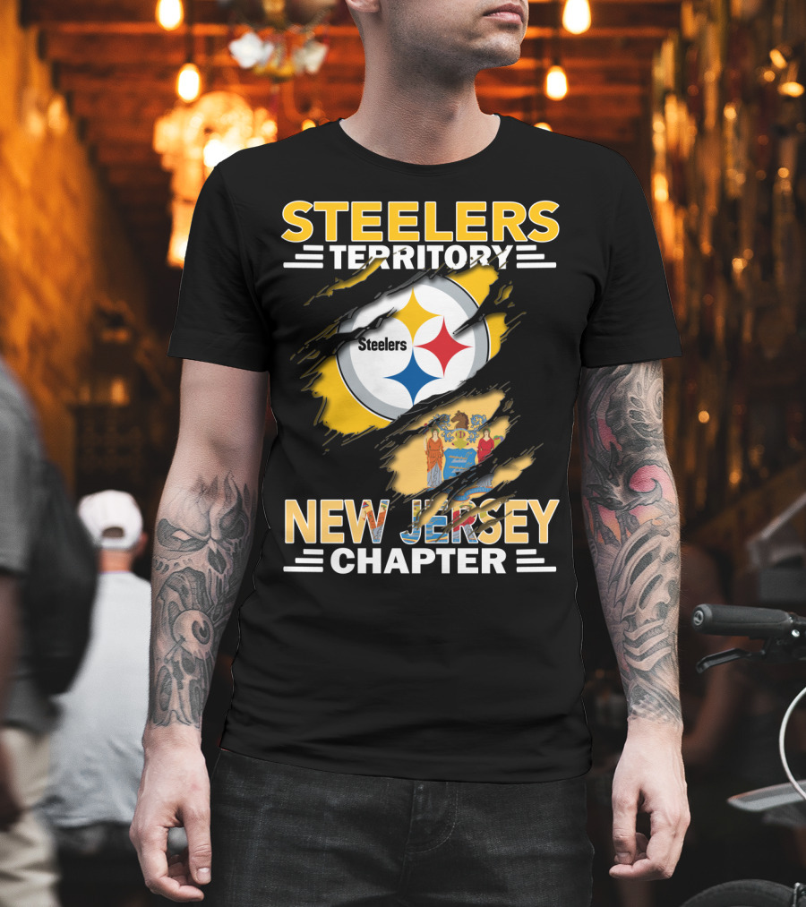 Steelers Territory New Jersey Chapter Steelers Logo New Jersey Flag T-Shirt