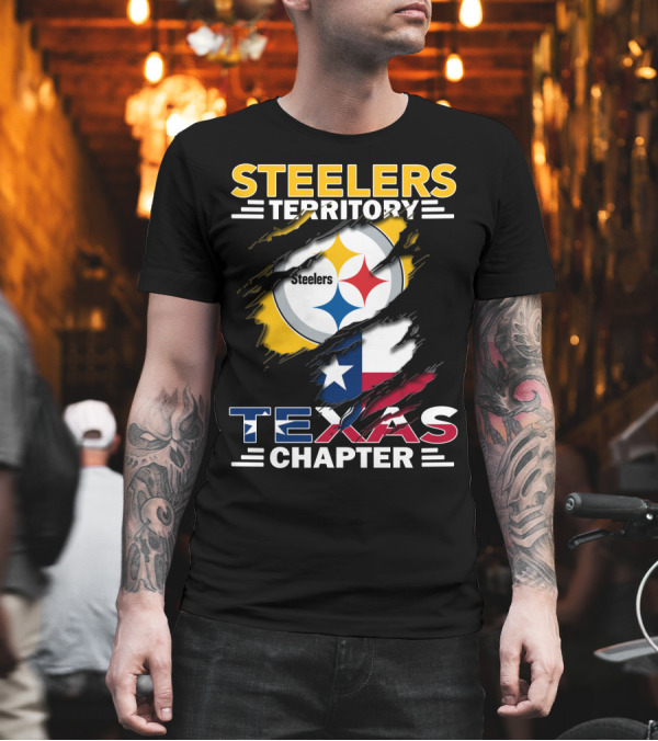 Steelers Territory Texas Chapter Steelers Logo Texas Flag T-Shirt Steelers Territory Texas Chapter Steelers Logo Texas Flag T-Shirt