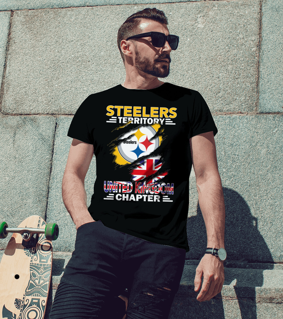 Steelers Territory United Kingdom Chapter Steelers Logo And Union Jack T-Shirt