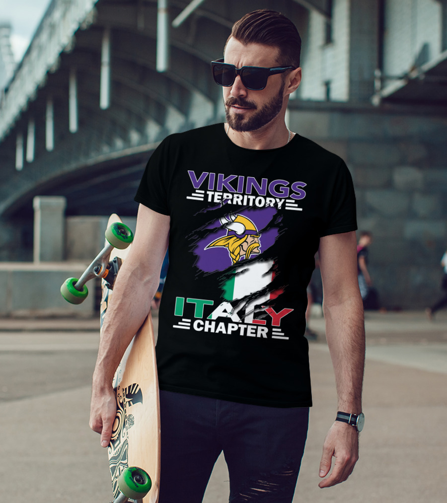 Vikings Territory Italy Chapter Flag T-Shirt