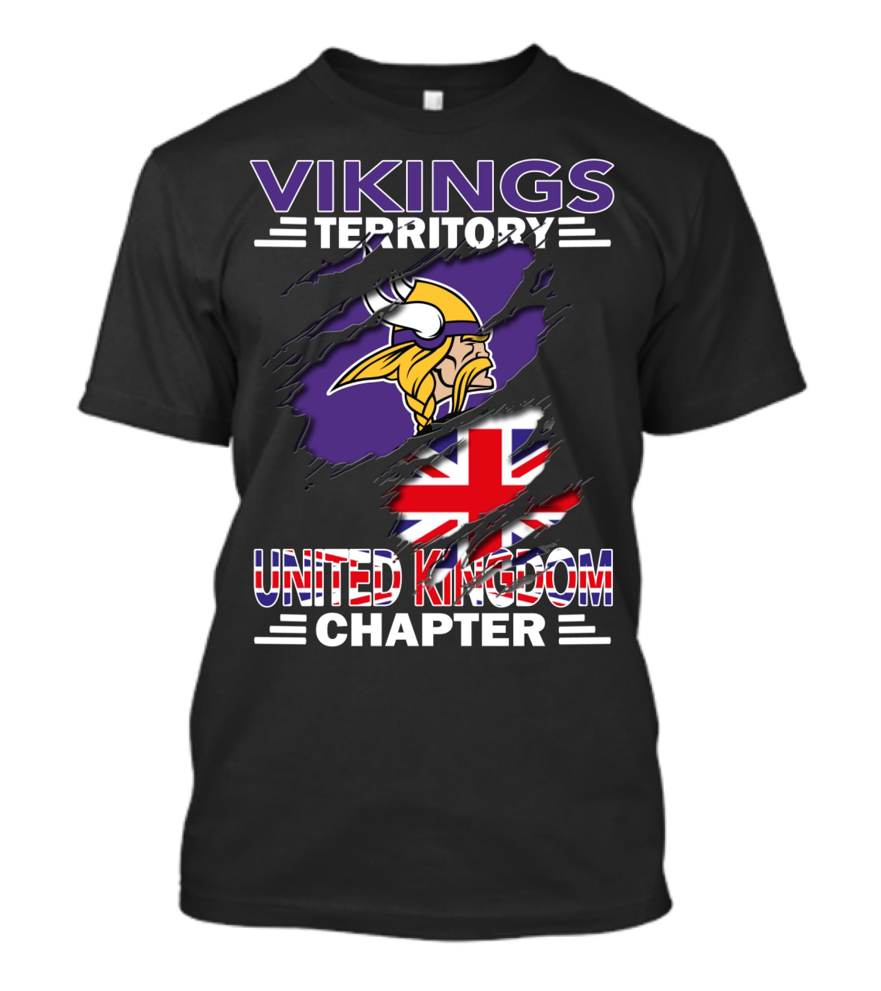 Vikings Territory United Kingdom Chapter Union Jack T-Shirt